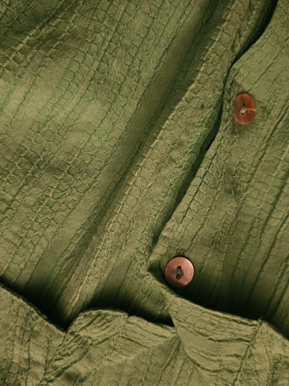 Blush Green Button-Front Midi Shirt Dress with Tie Waist Size S/7 Kids - Picture 4 of 8